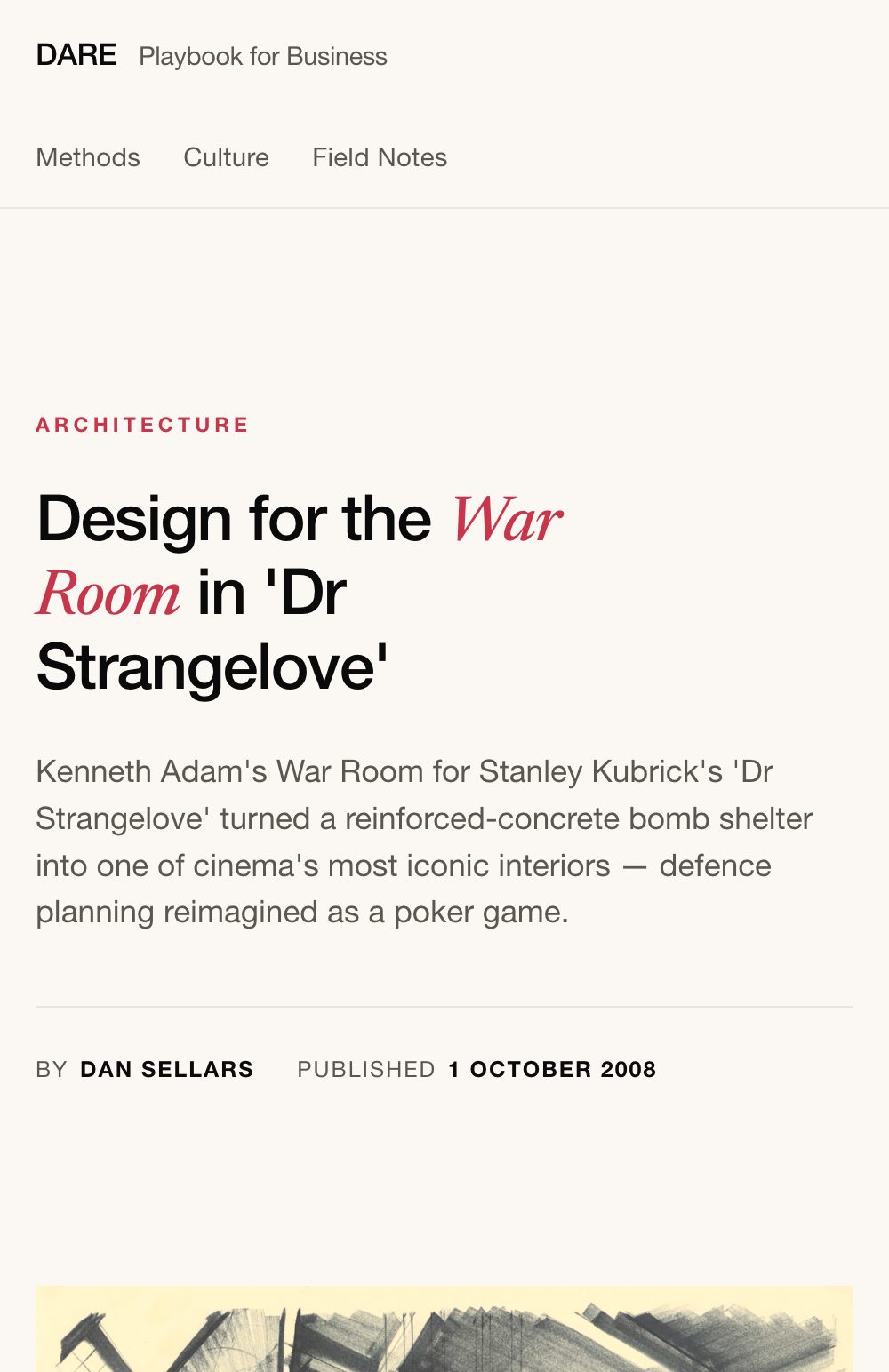Ken Adam war-room article on dare.co.uk after expansion from 1 to 9 figures